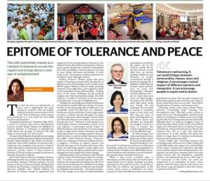UAE is the epitome of tolerance and peace